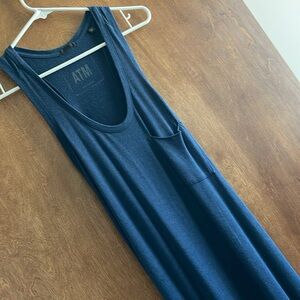ATM long tank dress size small, heather blue